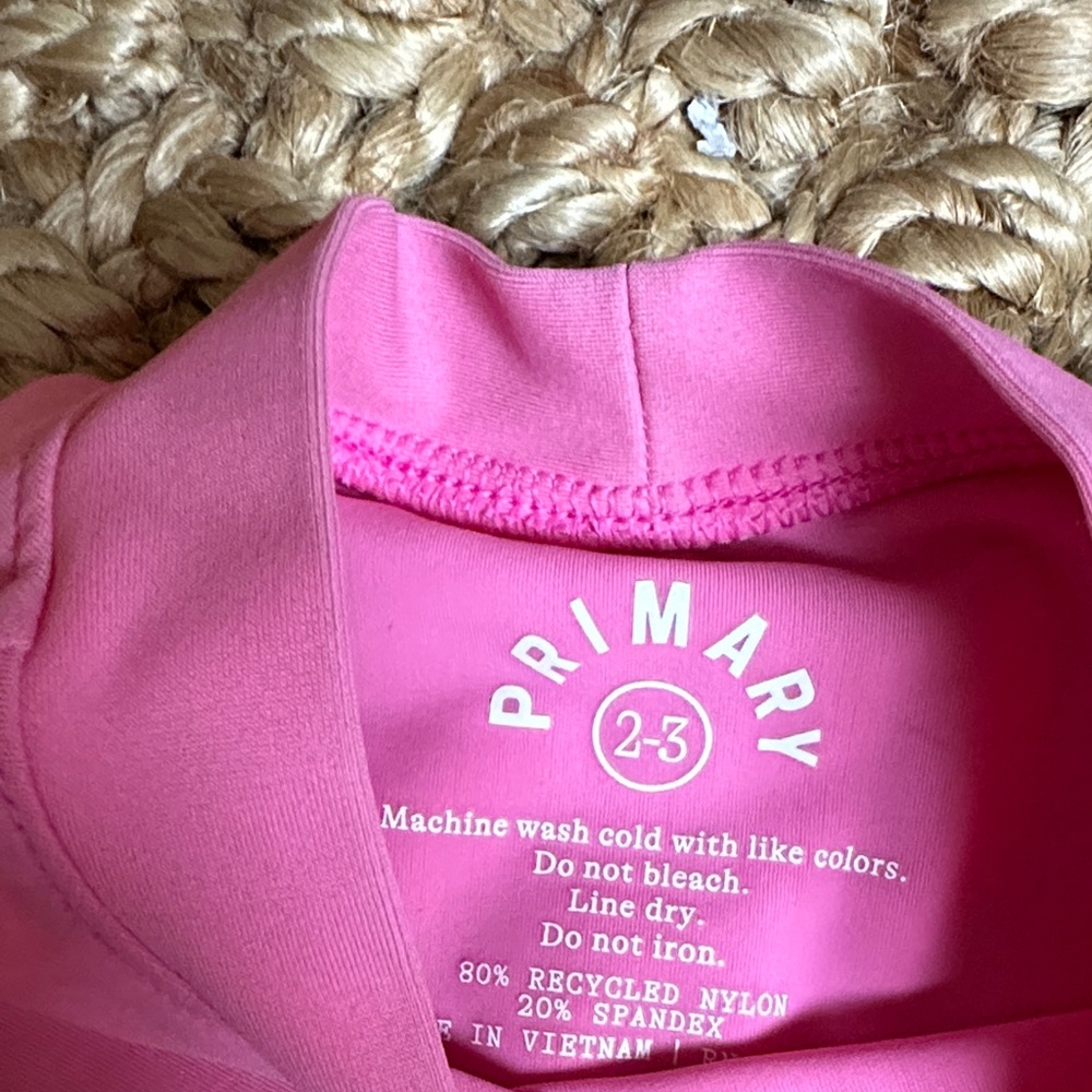 Primary Pink Kids Swim Rashguard - Picture 2 of 3